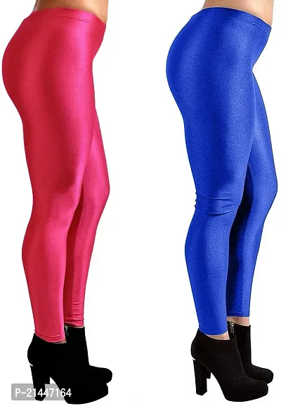 Fabulous Multicoloured Silk Blend  Leggings Combo For Women-thumb2