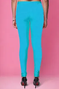 Fabulous Blue Lycra Solid Leggings For Women-thumb1