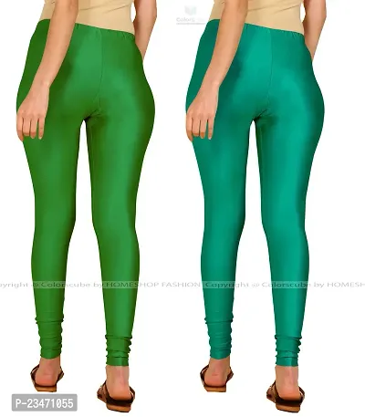 Stylish Women Lycra Blend Leggings Pack of 2-thumb3