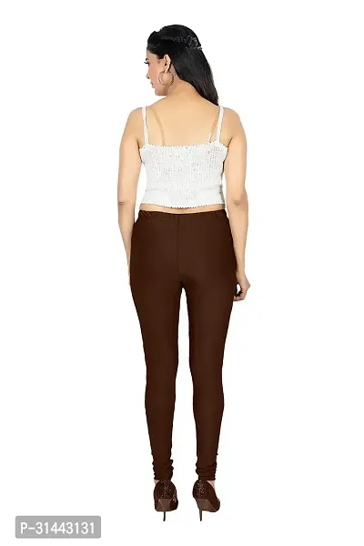 Fabulous Brown Satin Leggings For Women-thumb5