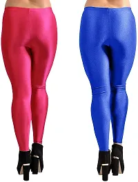 Fabulous Multicoloured Silk Blend  Leggings Combo For Women-thumb2