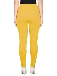 Fabulous Yellow Cotton Solid Leggings For Women-thumb1