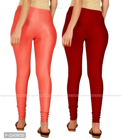 Stylish Women Lycra Blend Leggings Pack of 2-thumb3