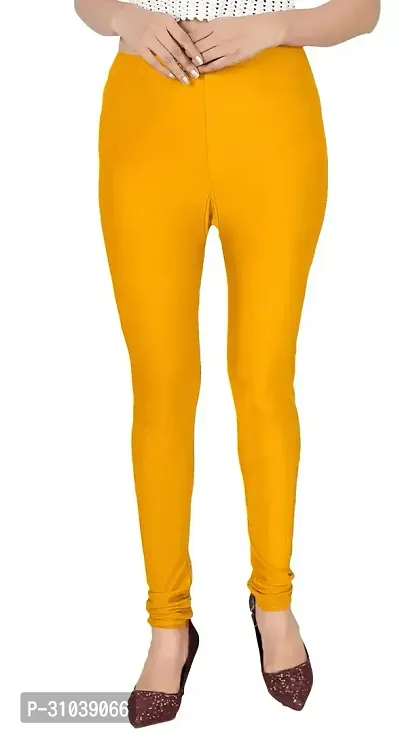 Stylish Yellow Lycra Solid Leggings For Women-thumb0