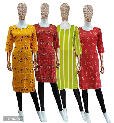 Stylish Crepe Printed Kurti Combo Pack 4