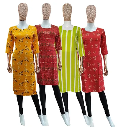 Stylish Crepe Kurti Combo Pack 4