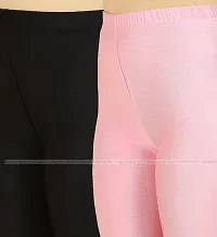 Stylish Women Lycra Blend Leggings Pack of 2-thumb3