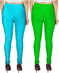 Fabulous Multicoloured Silk Blend  Leggings Combo For Women-thumb1