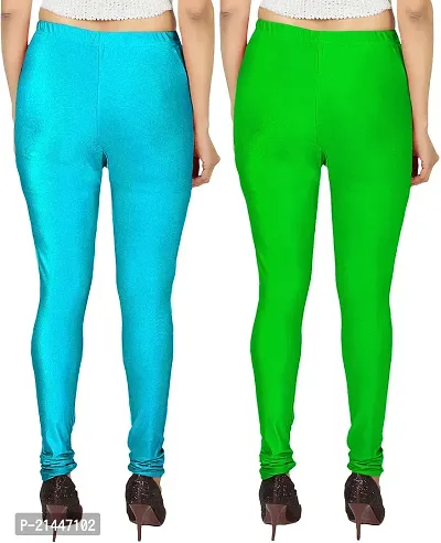 Fabulous Multicoloured Silk Blend  Leggings Combo For Women-thumb2