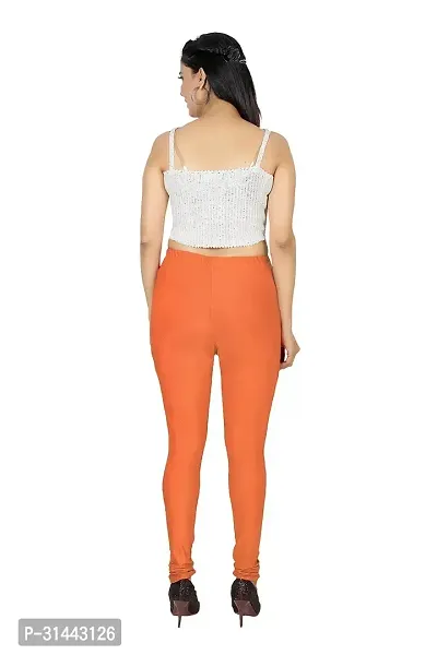 Fabulous Orange Satin Leggings For Women-thumb5