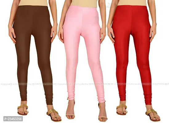 Fabulous Multicoloured Lycra Blend Solid Leggings For Women Pack Of 3