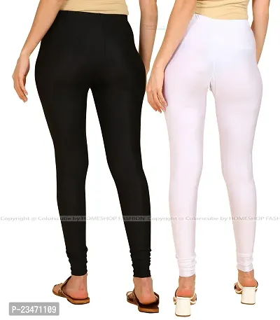 Stylish Women Lycra Blend Leggings Pack of 2-thumb3