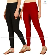 Stylish Women Lycra Blend Leggings Pack of 2-thumb1