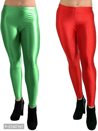 Fabulous Multicoloured Silk Blend  Leggings Combo For Women