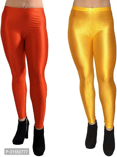 Colors Cube Streachable Shiny Chudidar Legging Combo Pack-thumb0