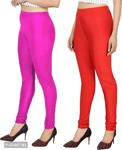 Fabulous Multicoloured Silk Blend  Leggings Combo For Women-thumb3