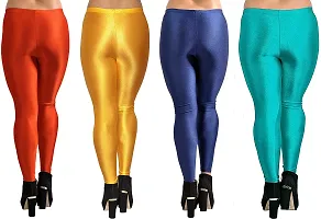 Colors Cube Streachable Shiny Chudidar Legging Combo Pack-thumb1