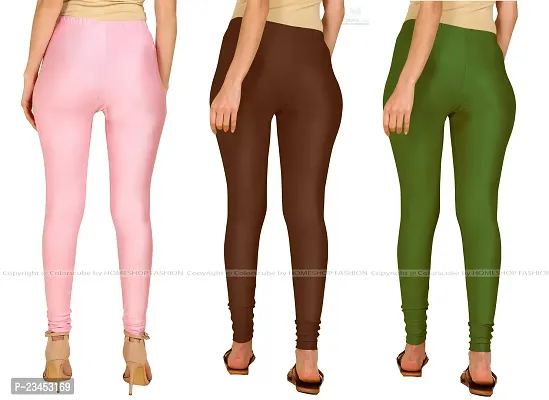 Fabulous Multicoloured Lycra Blend Solid Leggings For Women Pack Of 3-thumb3