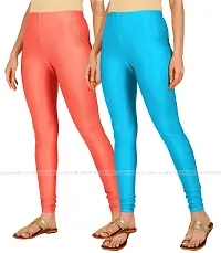 Stylish Women Lycra Blend Leggings Pack of 2-thumb1