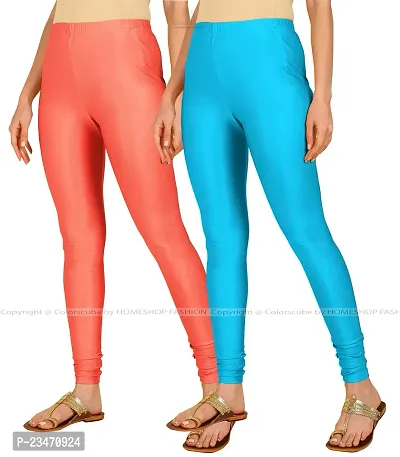 Stylish Women Lycra Blend Leggings Pack of 2-thumb2