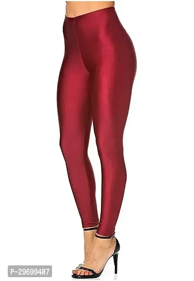 Fabulous Maroon Cotton Spandex Solid Leggings For Women-thumb0