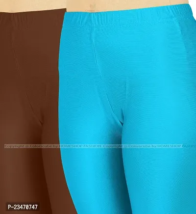 Stylish Women Lycra Blend Leggings Pack of 2-thumb4