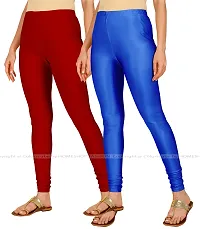 Stylish Women Lycra Blend Leggings Pack of 2-thumb1