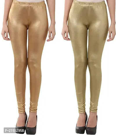 Glamorous Gold and Silver Shimmer Churidar Leggings: Sparkle and Shine in Style!-thumb0