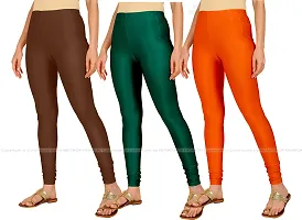 Fabulous Multicoloured Lycra Blend Solid Leggings For Women Pack Of 3-thumb1