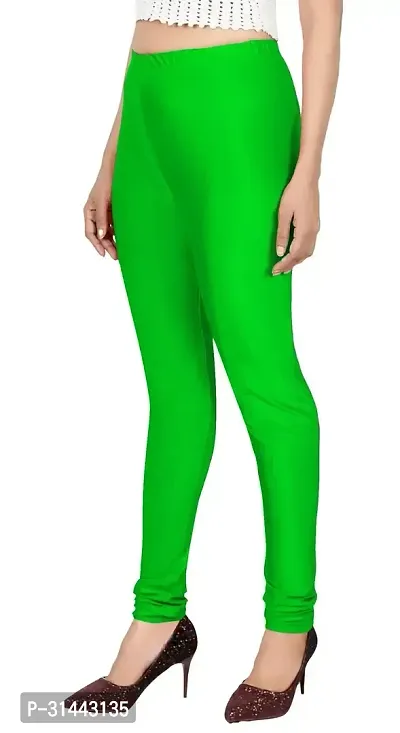 Fabulous Green Satin Leggings For Women-thumb3