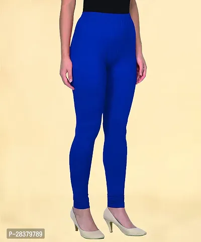 Fabulous Blue Cotton Solid Leggings For Women-thumb0