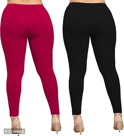 Fabulous Cotton Blend Solid Leggings For Women- Pack Of 2-thumb2