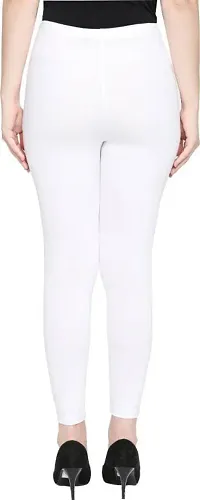 Stylish  Comfortable Cotton Ankle Length Women's Premium Cotton Stretchable Leggings with Rib for women-thumb1