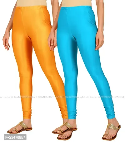 Stylish Women Lycra Blend Leggings Pack of 2-thumb2