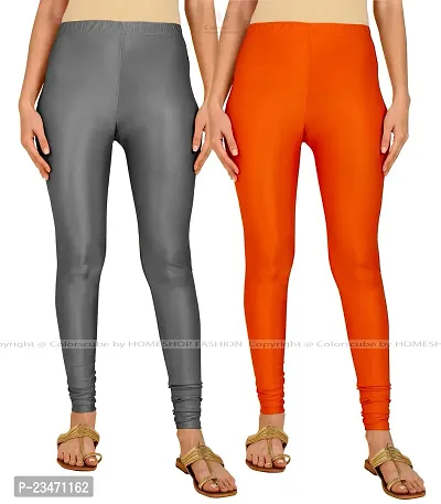 Stylish Women Lycra Blend Leggings Pack of 2-thumb0