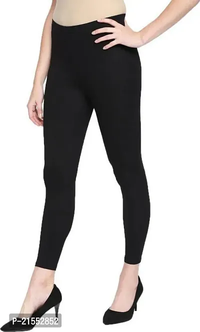 Stylish  Comfortable Cotton Ankle Length Women's Premium Cotton Stretchable Leggings with Rib for women-thumb3