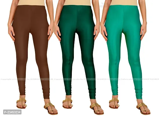 Fabulous Multicoloured Lycra Blend Solid Leggings For Women Pack Of 3