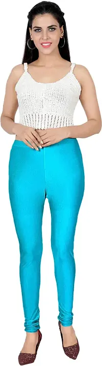 Fabulous Multicoloured Silk Blend  Leggings Combo For Women-thumb3