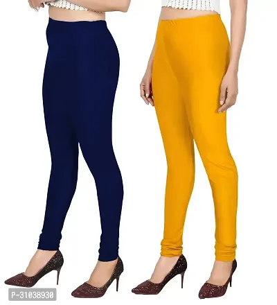 Stylish Multicoloured  Lycra Leggings For Women Pack Of 2-thumb2