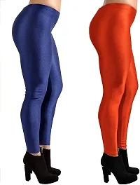 Fabulous Multicoloured Silk Blend  Leggings Combo For Women-thumb1