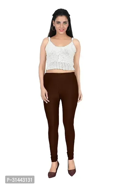 Fabulous Brown Satin Leggings For Women-thumb4