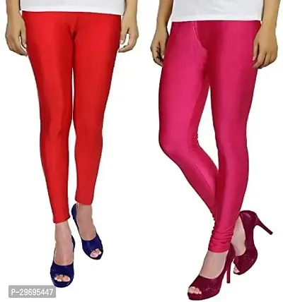 Fabulous Multicoloured Satin Solid Leggings For Women Pack Of 2-thumb0