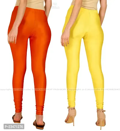 Stylish Women Lycra Blend Leggings Pack of 2-thumb3