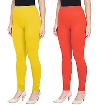 Stylish Multicoloured Cotton Solid Leggings For Women Pack Of 2-thumb3