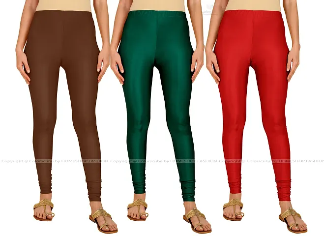 Fabulous Lycra Blend Solid Leggings For Women Pack Of 3