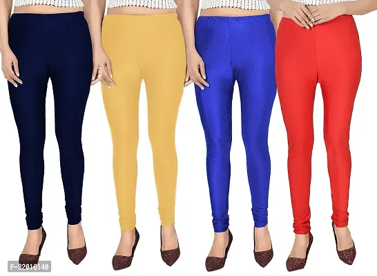 Fabulous Multicoloured Cotton Leggings For Women Pack Of 4-thumb0