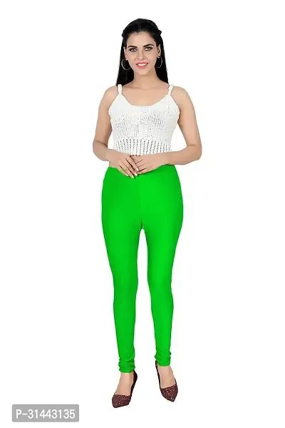 Fabulous Green Satin Leggings For Women-thumb4