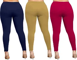 Fabulous Multicoloured Cotton Blend  Leggings Combo For Women-thumb1