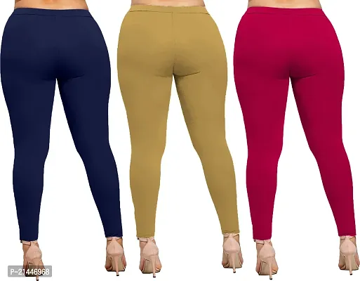 Fabulous Multicoloured Cotton Blend  Leggings Combo For Women-thumb2