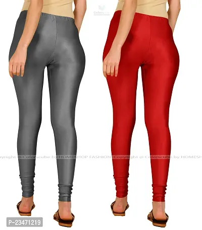 Stylish Women Lycra Blend Leggings Pack of 2-thumb3